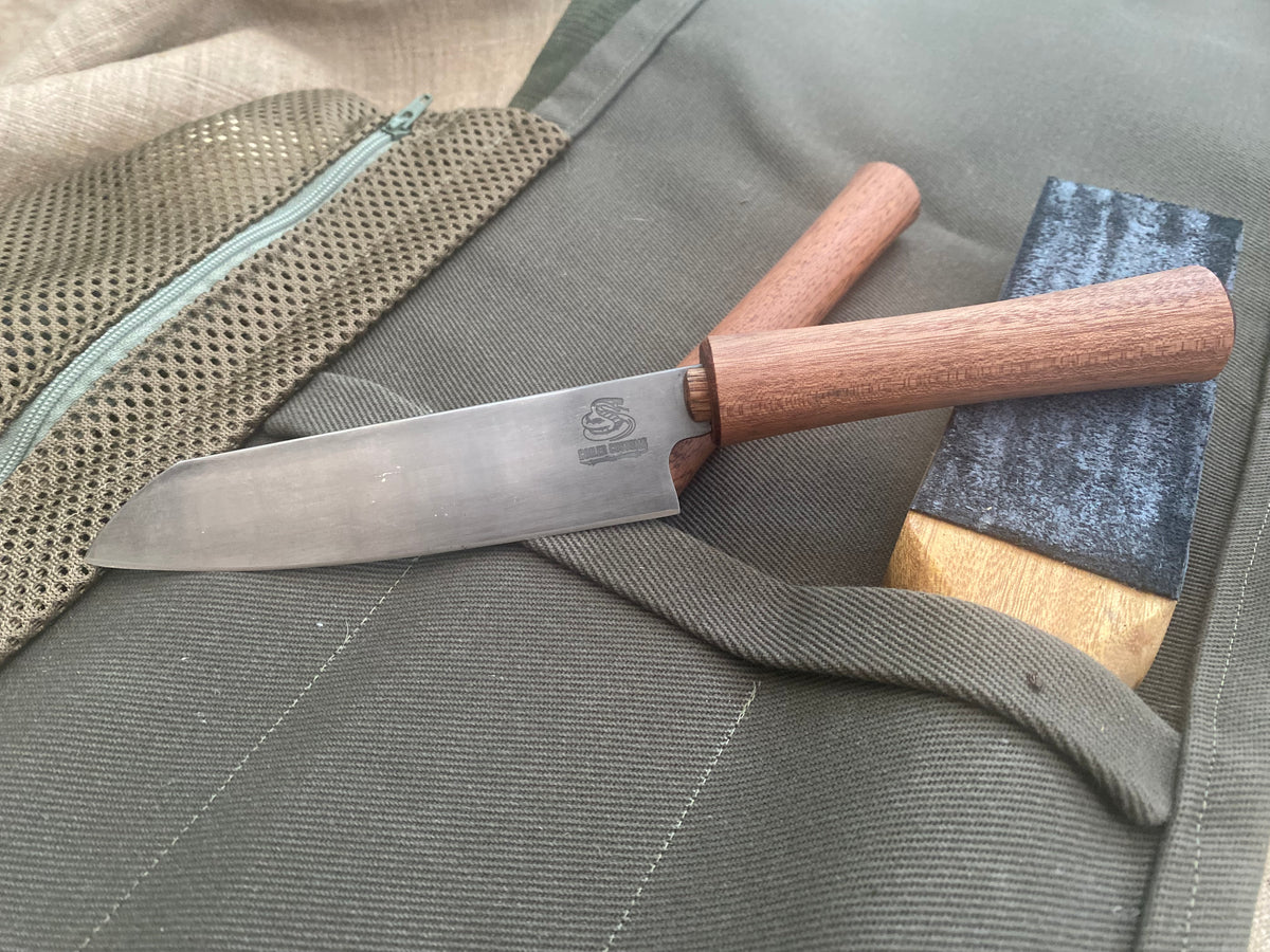 Santoku and petty knife set (sapele)